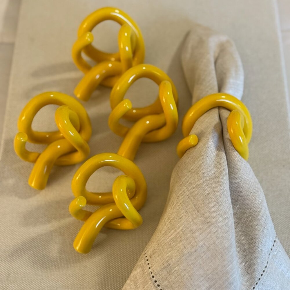 Yellow Set of 5 Napkin Rings